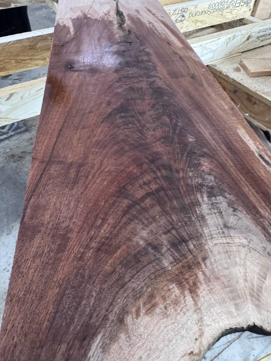 Figured black walnut slab