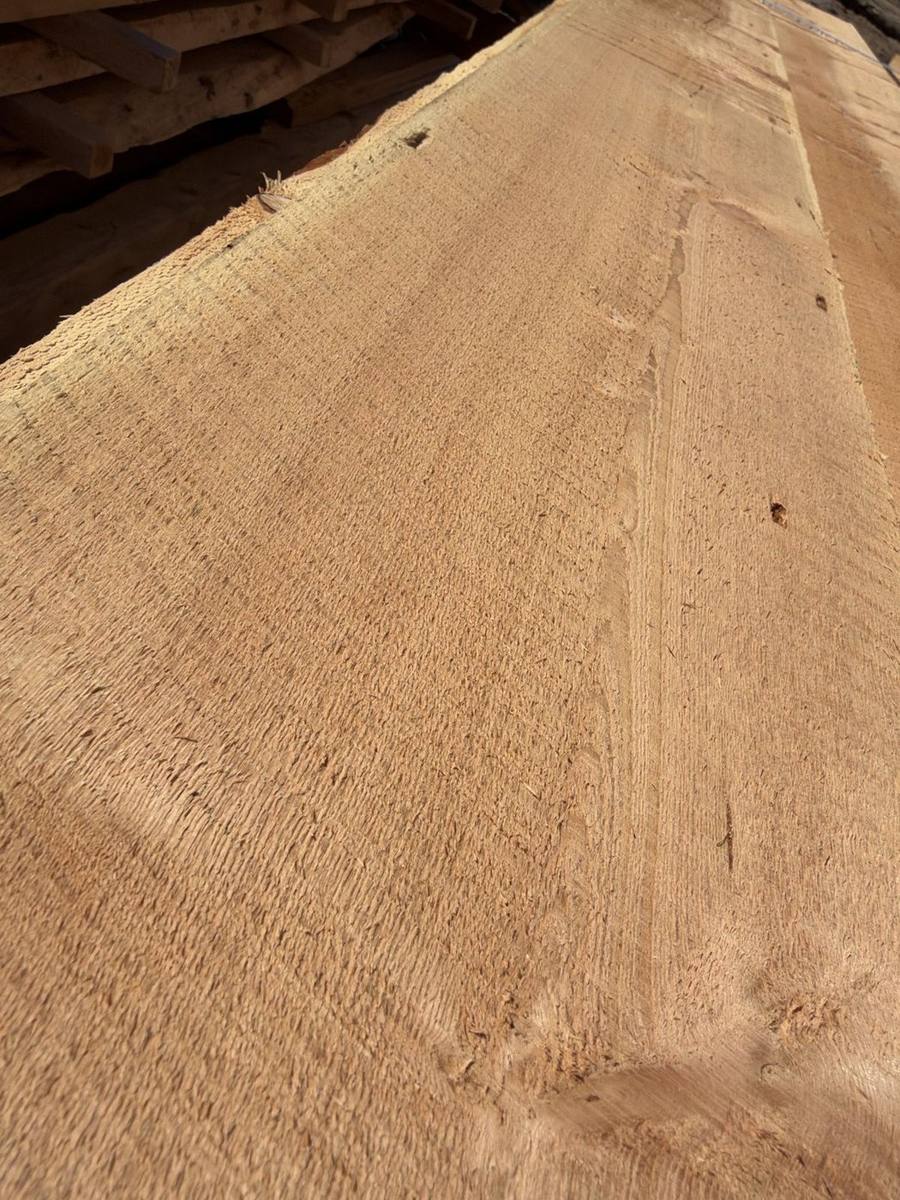 Close-up of circle saw marks on a Doug fir board