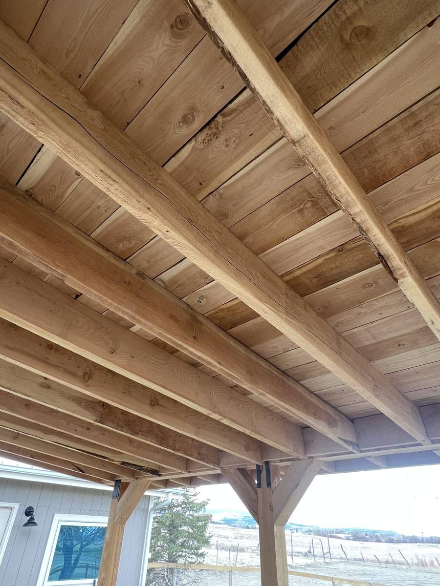 Rough sawn Doug fir ceiling liner