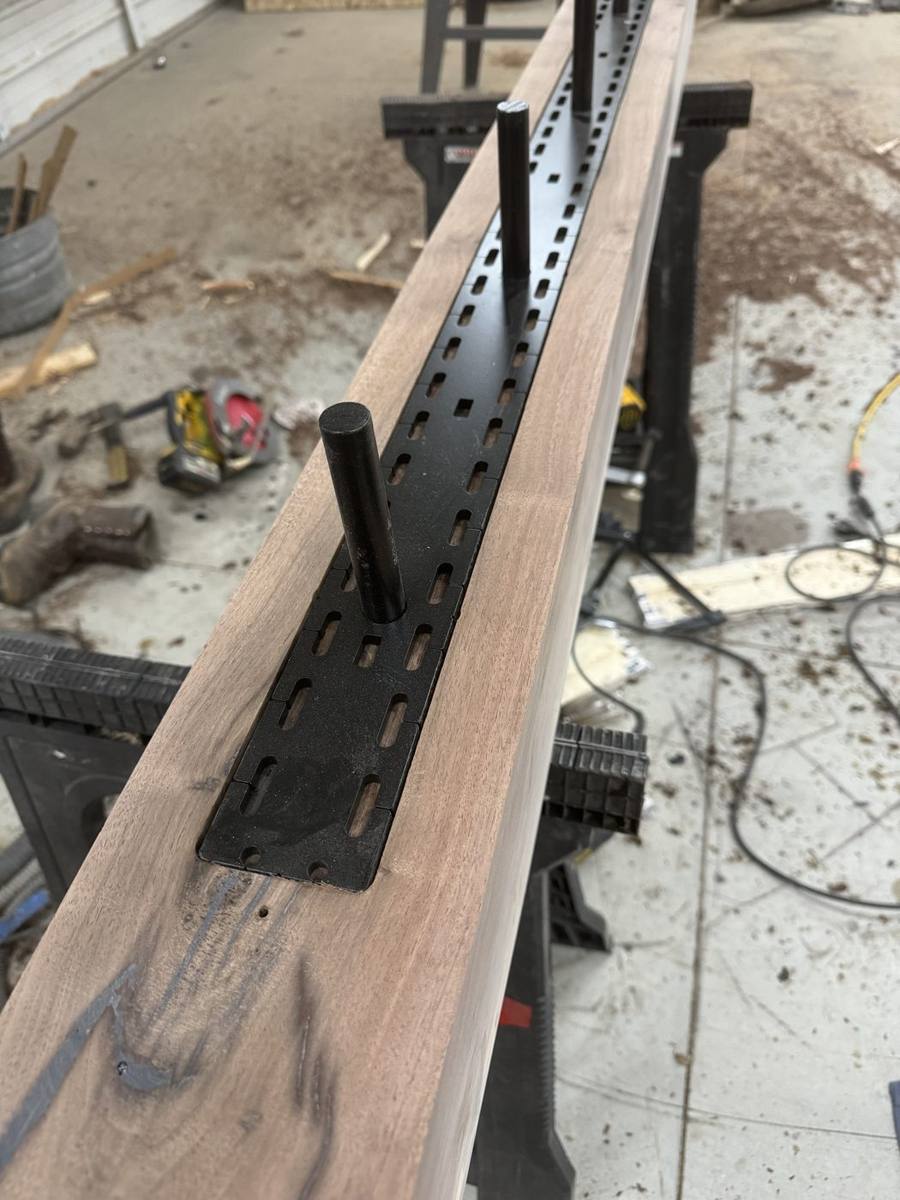 Black walnut mantel